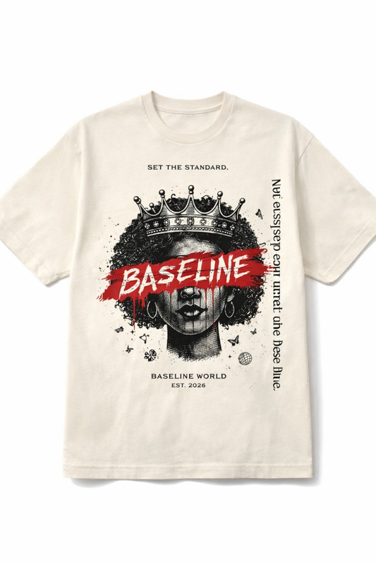 BASELINE “Set The Standard” Crown Graphic Tee – Cream